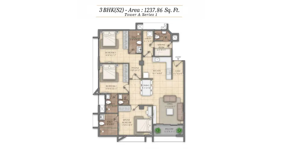 Floor plan: Tower A - Series 1