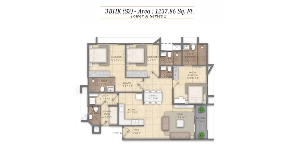 Floor plan: Tower A - Series 2