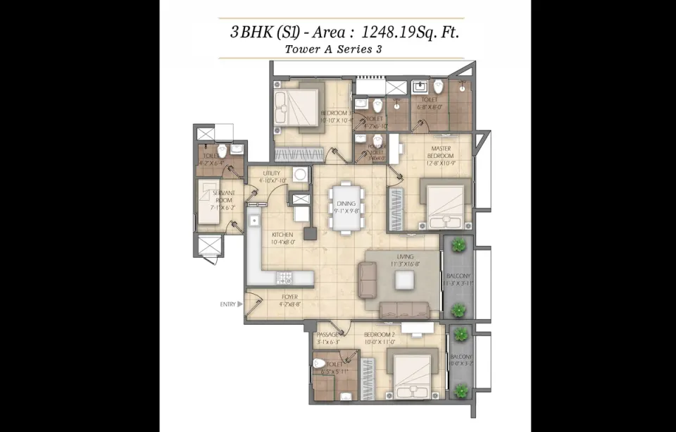 Floor plan: Tower A - Series 3