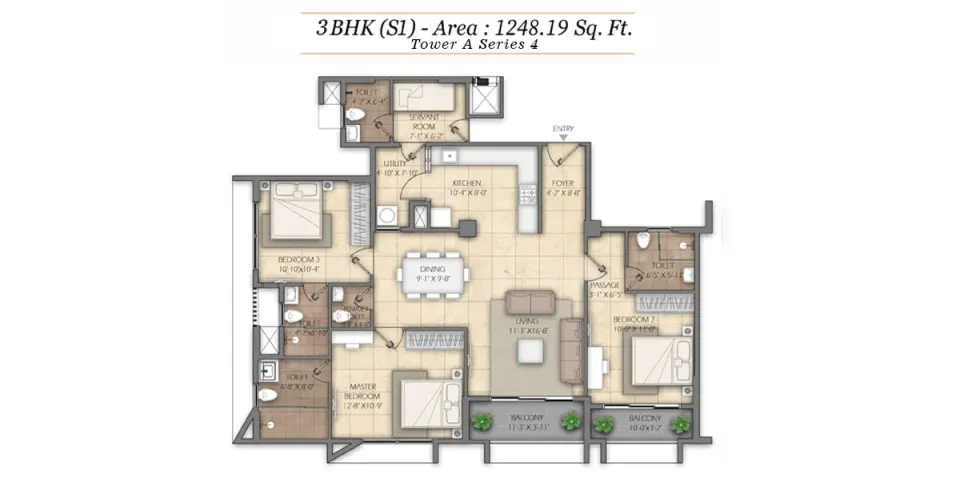 Floor plan: Tower A - Series 4