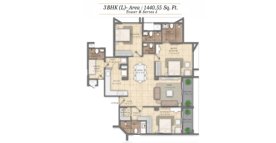 Floor plan: Tower B - Series 3