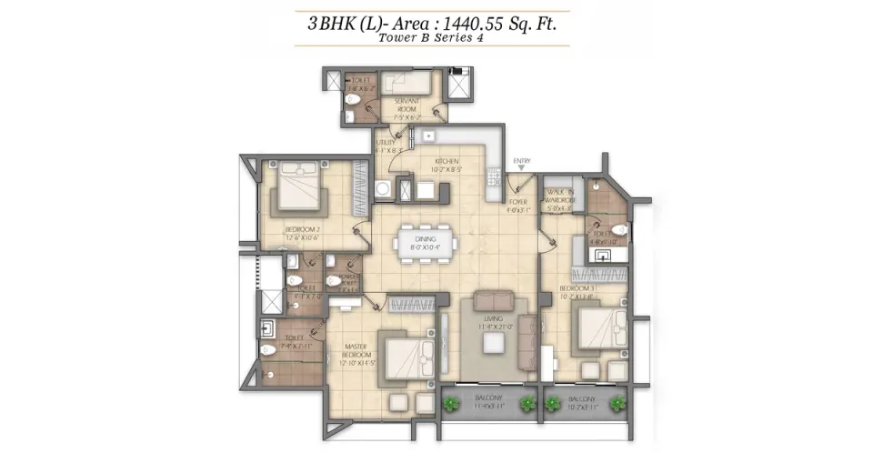 Floor plan: Tower B - Series 4