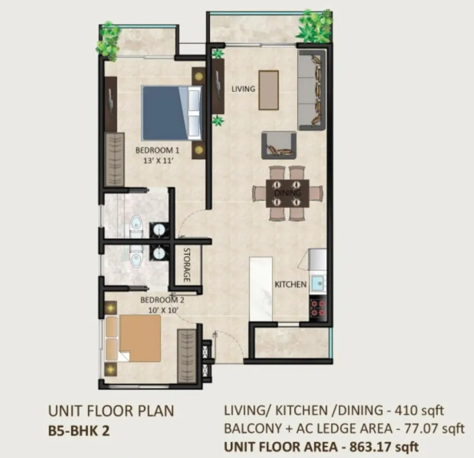 Fully Furnished 2 BR for Rent- Hulhumale'